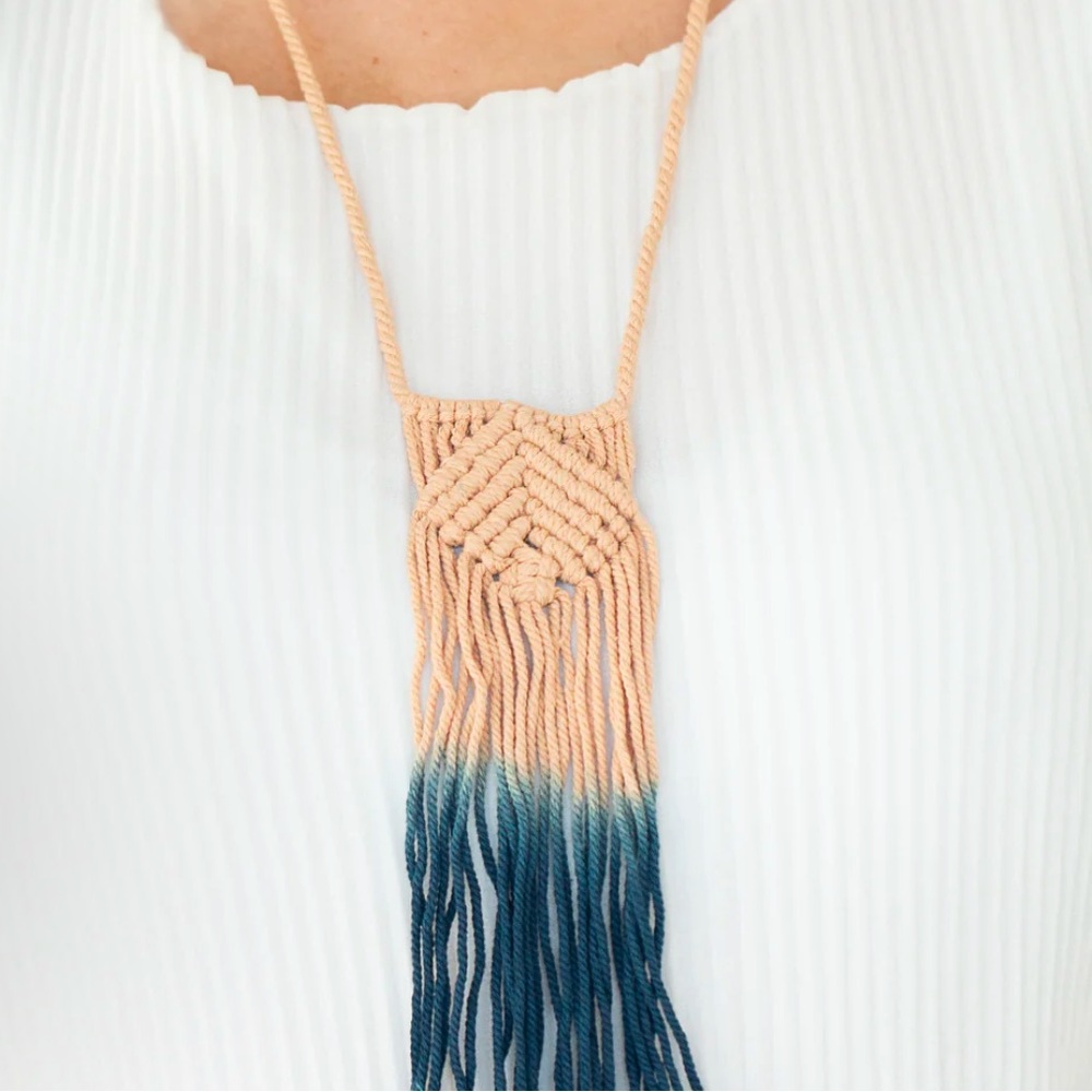 NWT Macrame Blue necklace & earrings